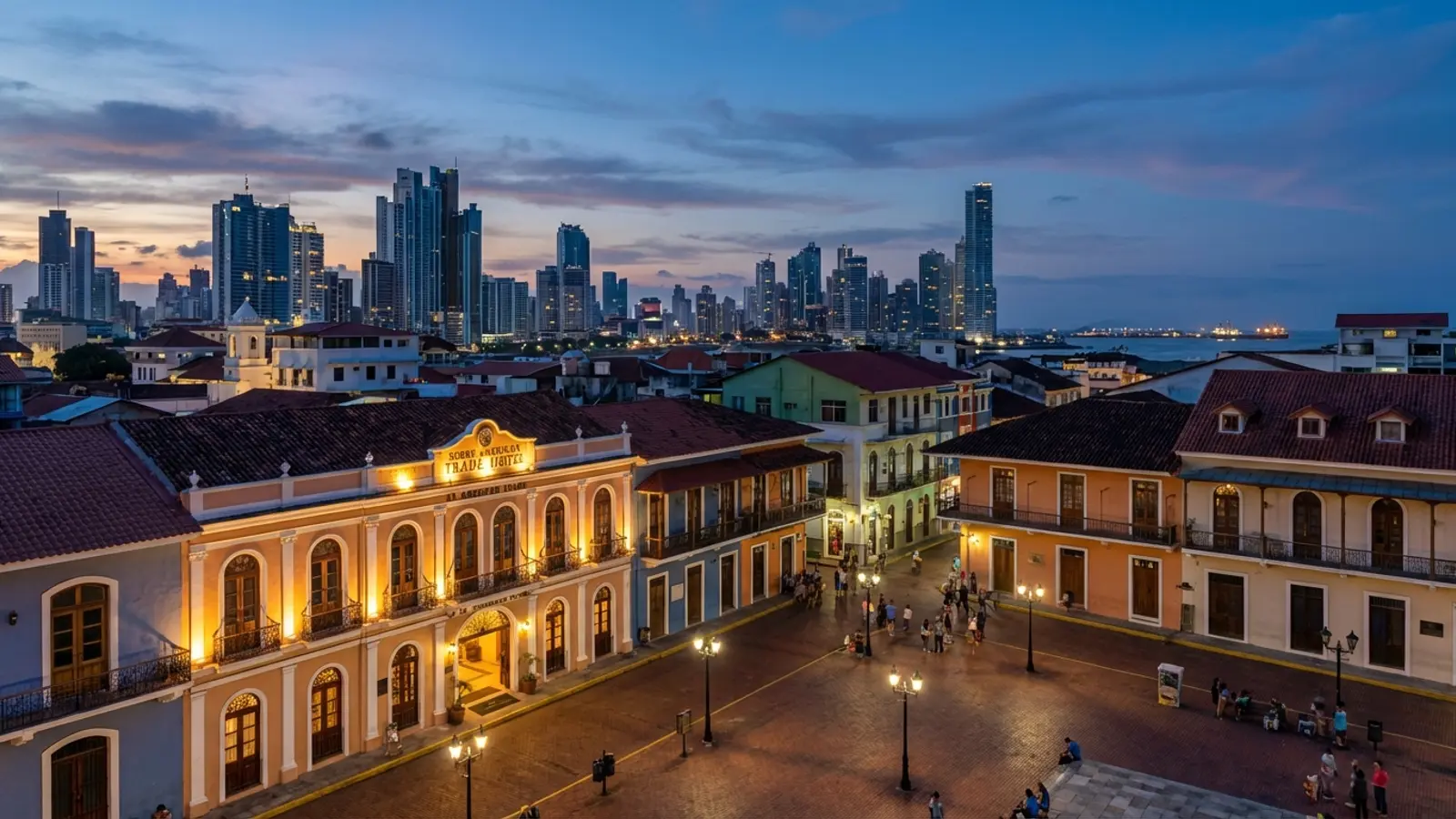Panama City's modern skyline meets historic Casco Viejo